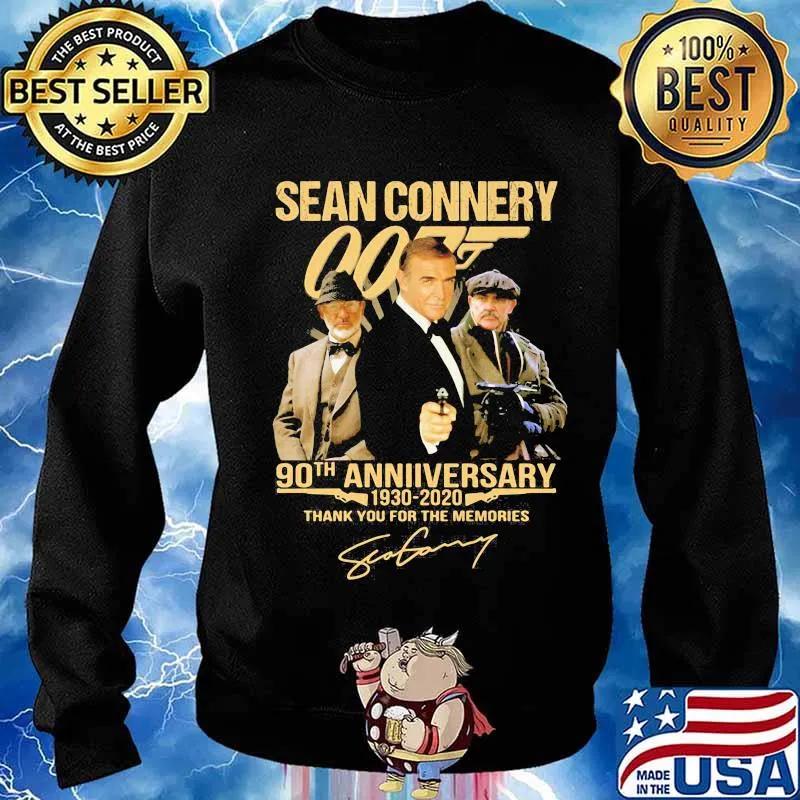 Sean connery 90th anniversary 1930 2020 thank you for the memories signature s Sweater