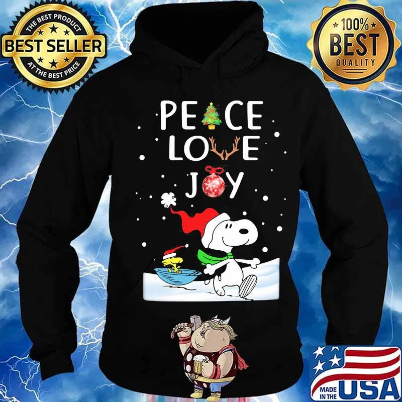 Snoopy and woodstock christmas peace love joy s Hoodie