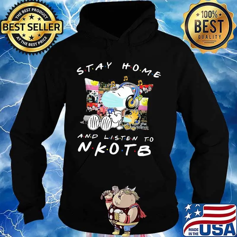 Snoopy and woodstock stay home and listen to nkotb s Hoodie