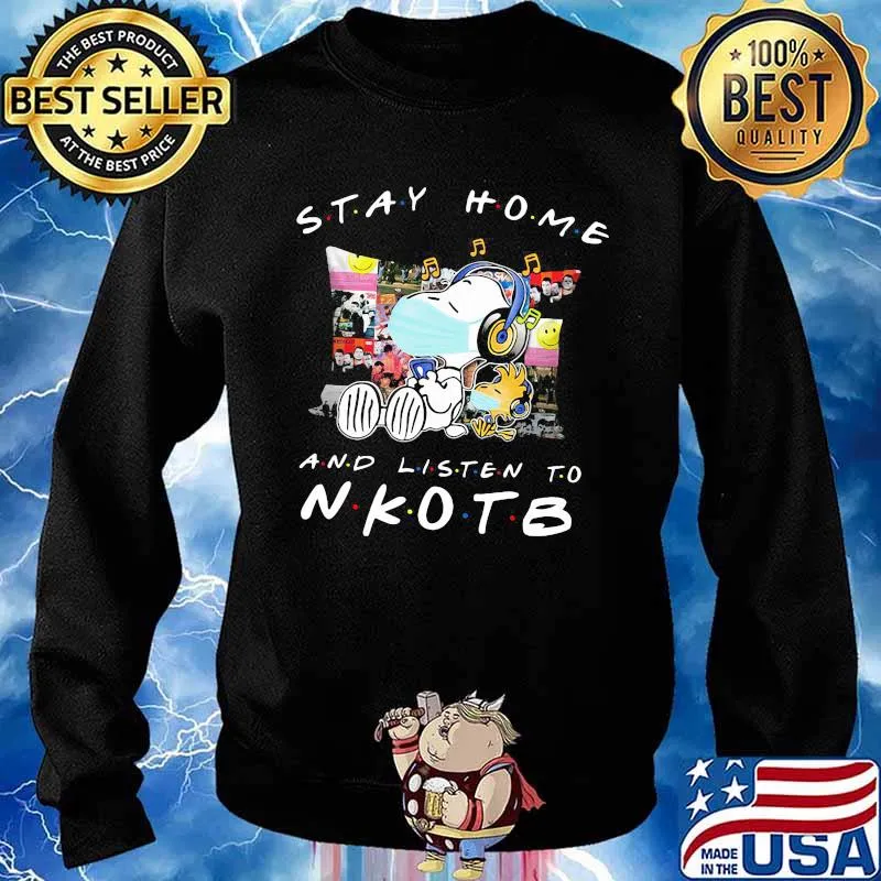 Snoopy and woodstock stay home and listen to nkotb s Sweater