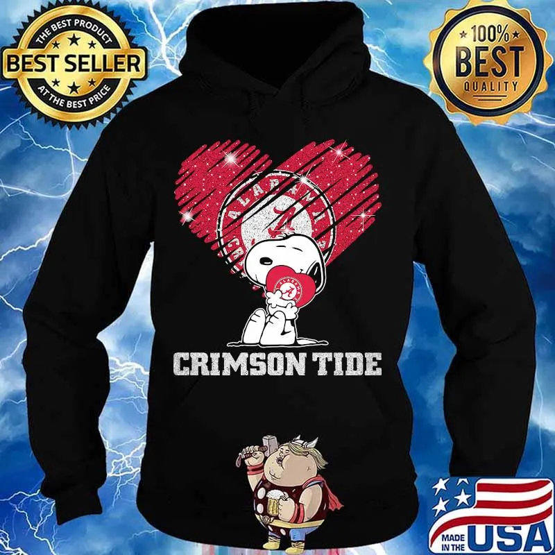 Snoopy hug alabama crimson tide heart diamond s Hoodie