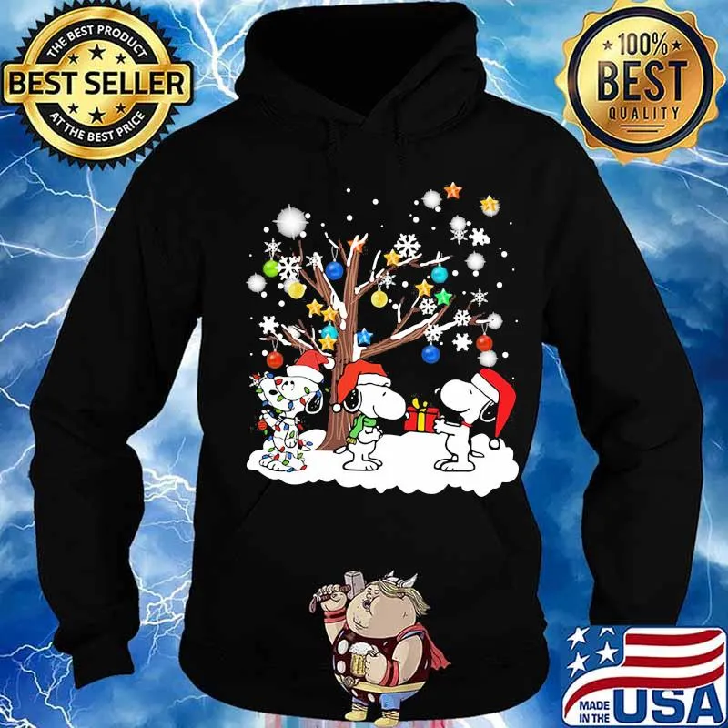 Snoopy merry christmas lights snow s Hoodie