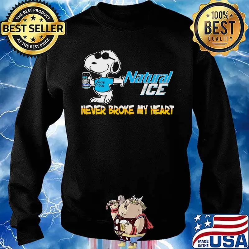 Snoopy natural ice never broke my heart beer s Sweater