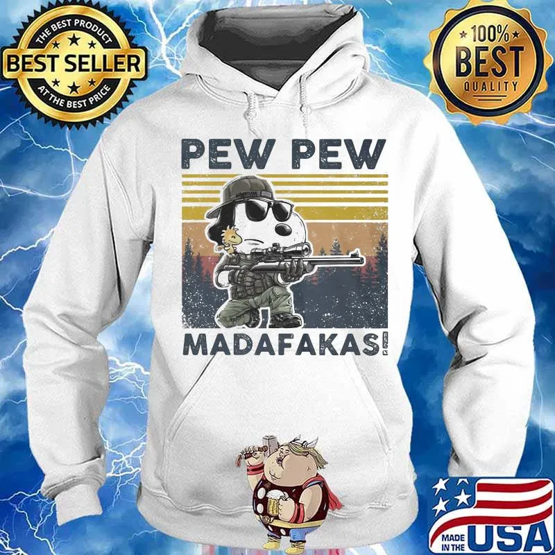 Snoopy pew pew madafakas vintage retro s Hoodie