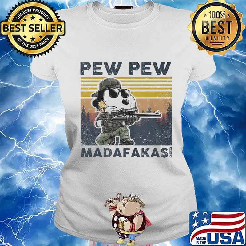 Snoopy pew pew madafakas vintage retro s Ladies tee