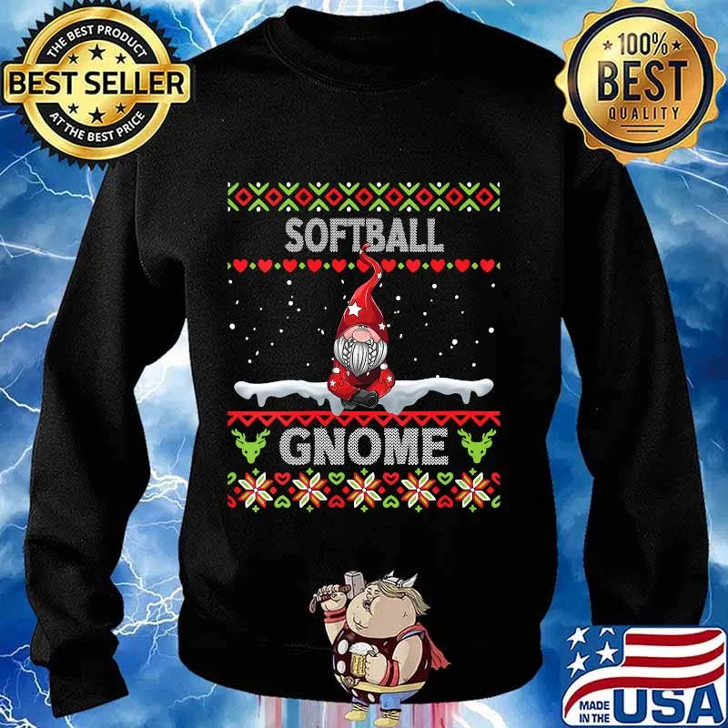 Softball gnome matching family christmas ugly s Sweater
