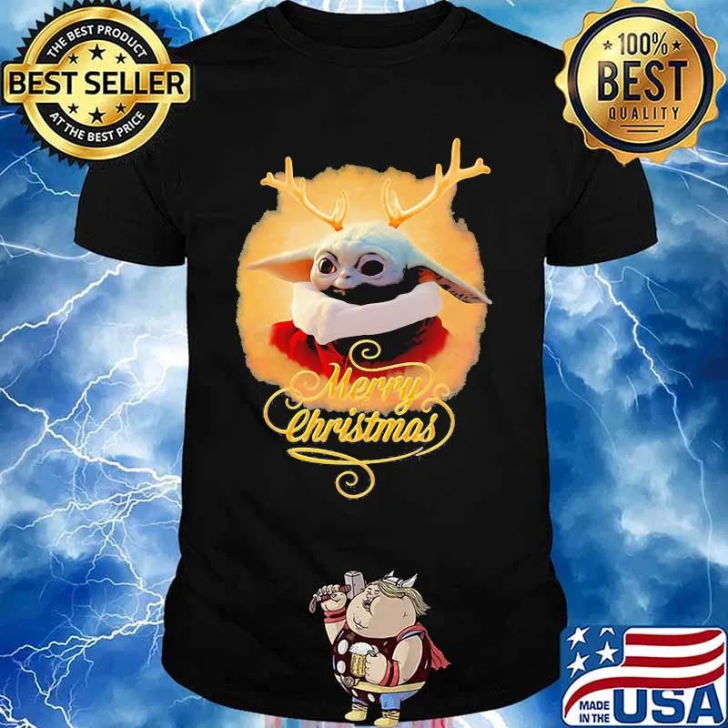 Star wars baby yoda merry christmas shirt