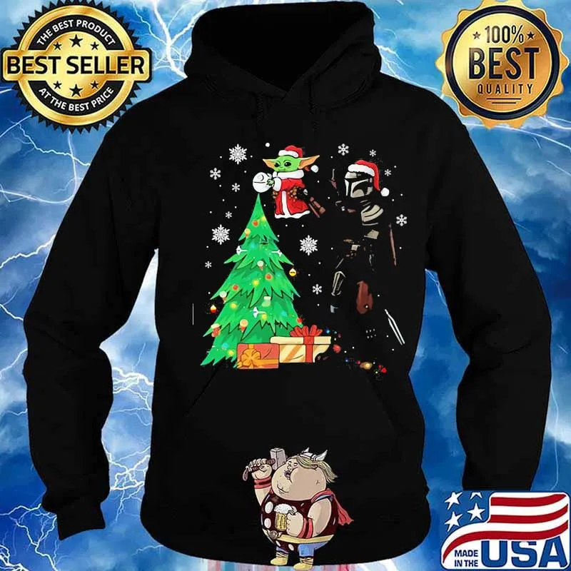 Star wars darth vader and baby yoda christmas tree s Hoodie