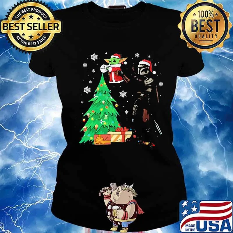 Star wars darth vader and baby yoda christmas tree s Ladies tee