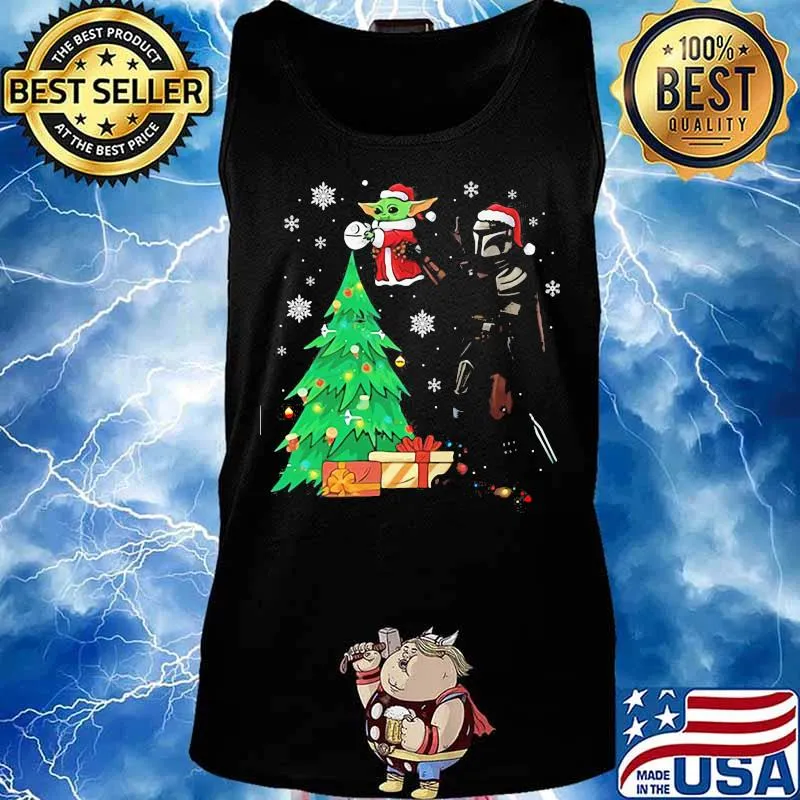 Star wars darth vader and baby yoda christmas tree s Tank top