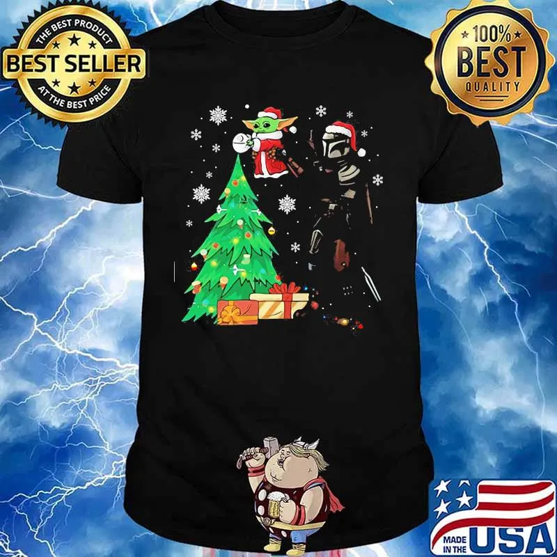 Star wars darth vader and baby yoda christmas tree shirt