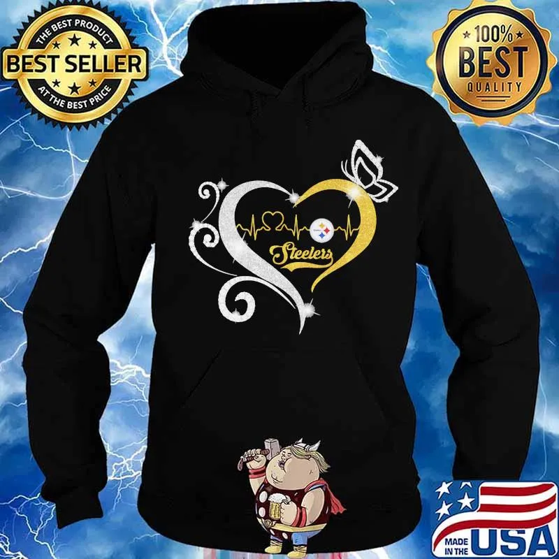 Steelers Butterflies Heart Beat Shirt Hoodie