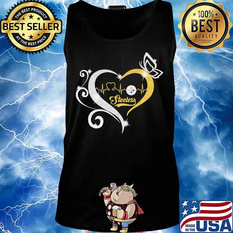 Steelers Butterflies Heart Beat Shirt Tank top