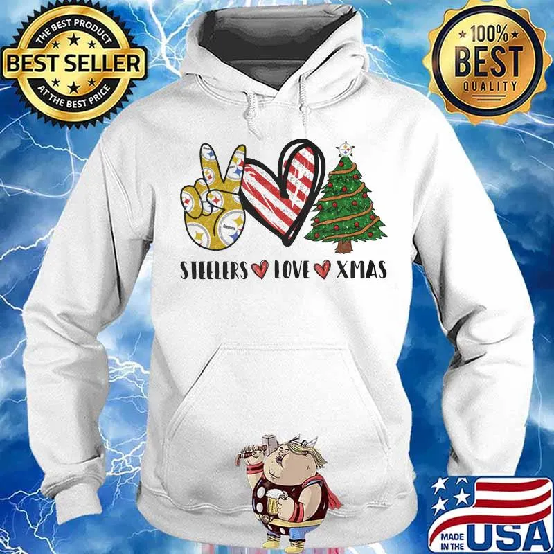 Steelers Love Xmas Christmas Tree Heart Shirt Hoodie