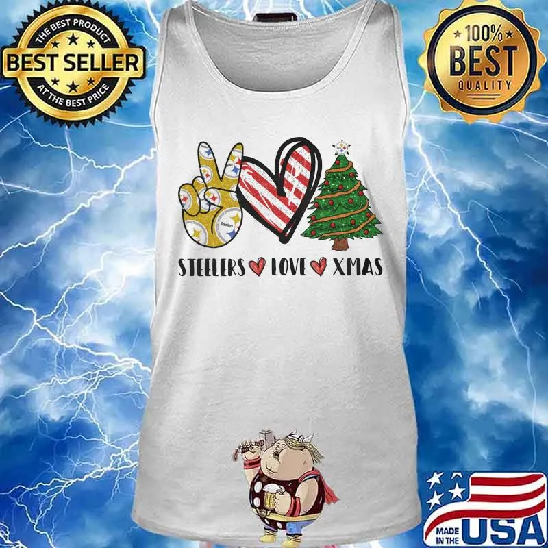 Steelers Love Xmas Christmas Tree Heart Shirt Tank top