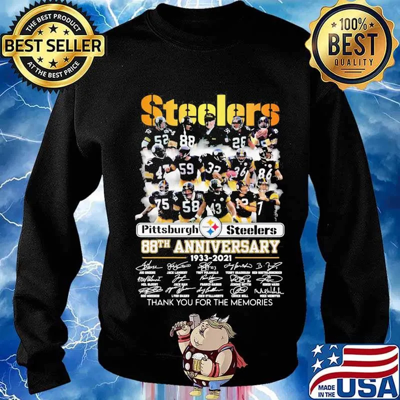 Steelers Pittsburgh 88th Anniversary 1933 2021 Birthday Signature Rugby Shirt Sweater