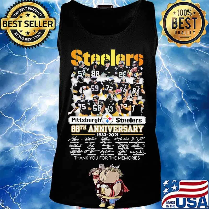 Steelers Pittsburgh 88th Anniversary 1933 2021 Birthday Signature Rugby Shirt Tank top