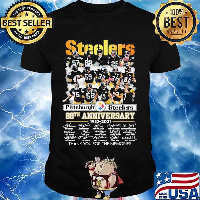 Steelers Pittsburgh 88th Anniversary 1933 2021 Birthday Signature Rugby Shirt