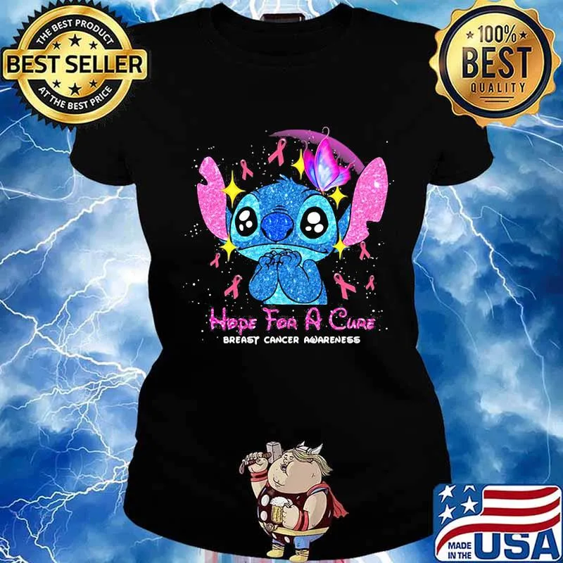 Stitch hope for a cure breast cancer awareness s Ladies tee