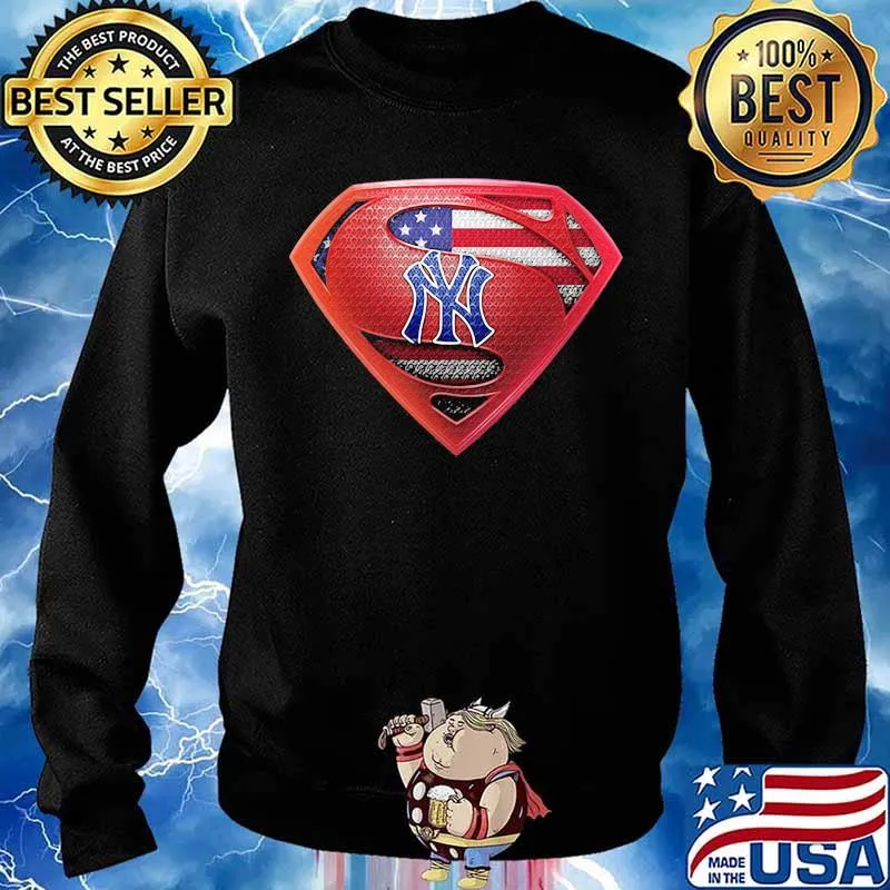 Superman new york yankees logo american flag s Sweater