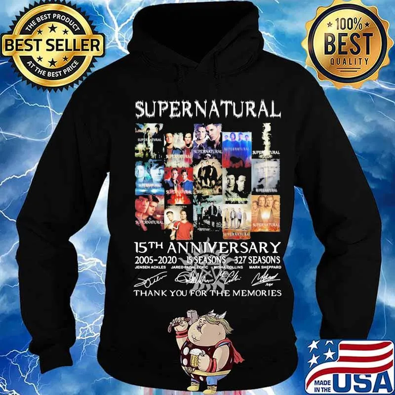 Supernatural 15th Anniversary 2005 2020 317 Seasons Thank You For The Memorie Signuature Shirt Hoodie