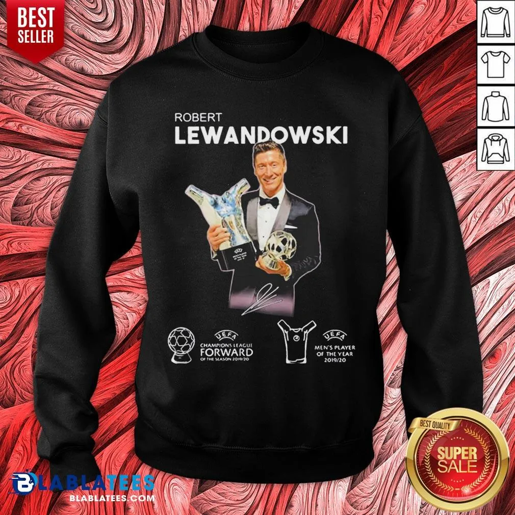 Original Robert Lewandowski Golden Ball UEFA Champions 2019 2020 Signature Shirt - Image 2