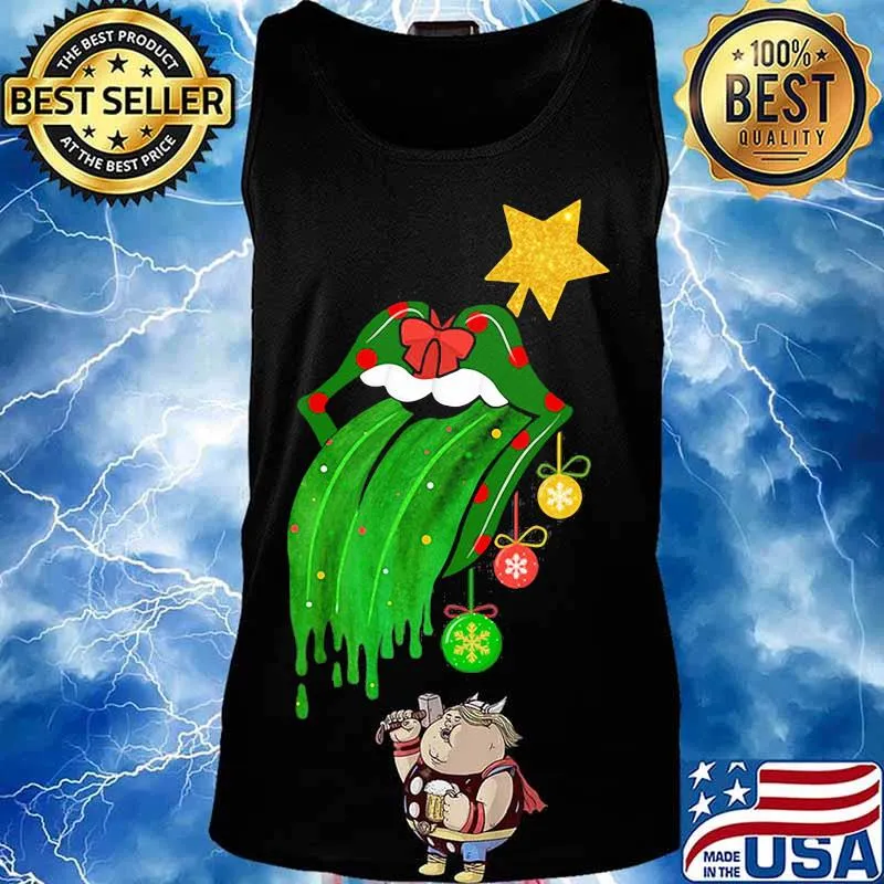 Symbol Rolling Stones Star Merry Xmas Shirt Tank top
