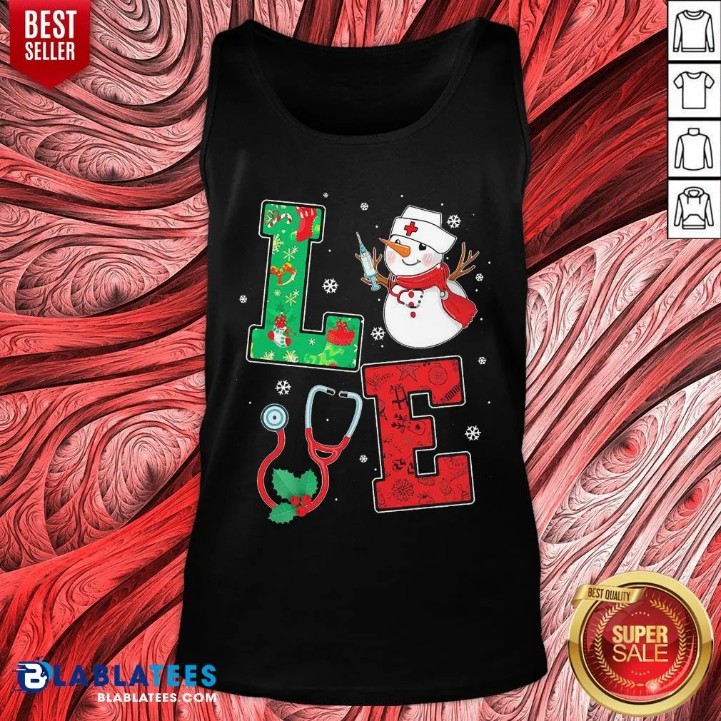 Original Nurse Snowman Love Christmas Shirt - Image 4