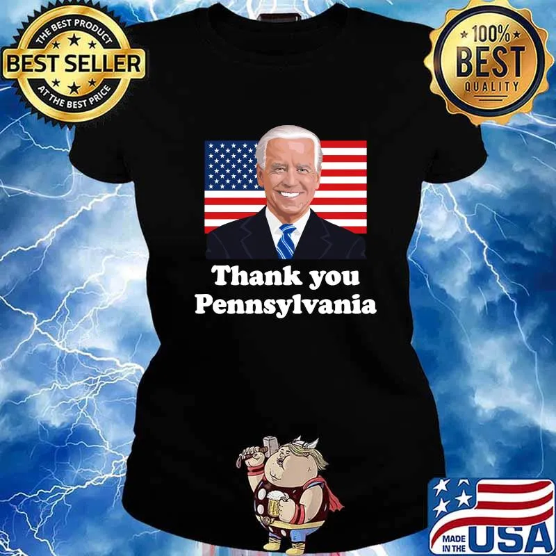 Thank You Pennsylvania Joe Biden American Flag Shirt Ladies tee