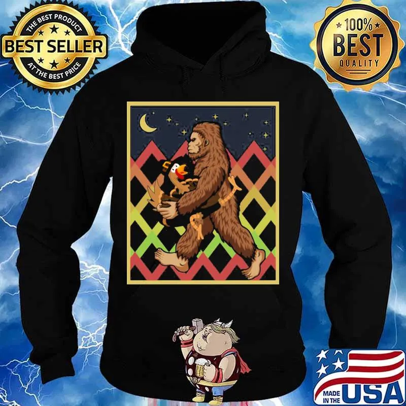 Thanksgiving day turkey bigfoot moon s Hoodie