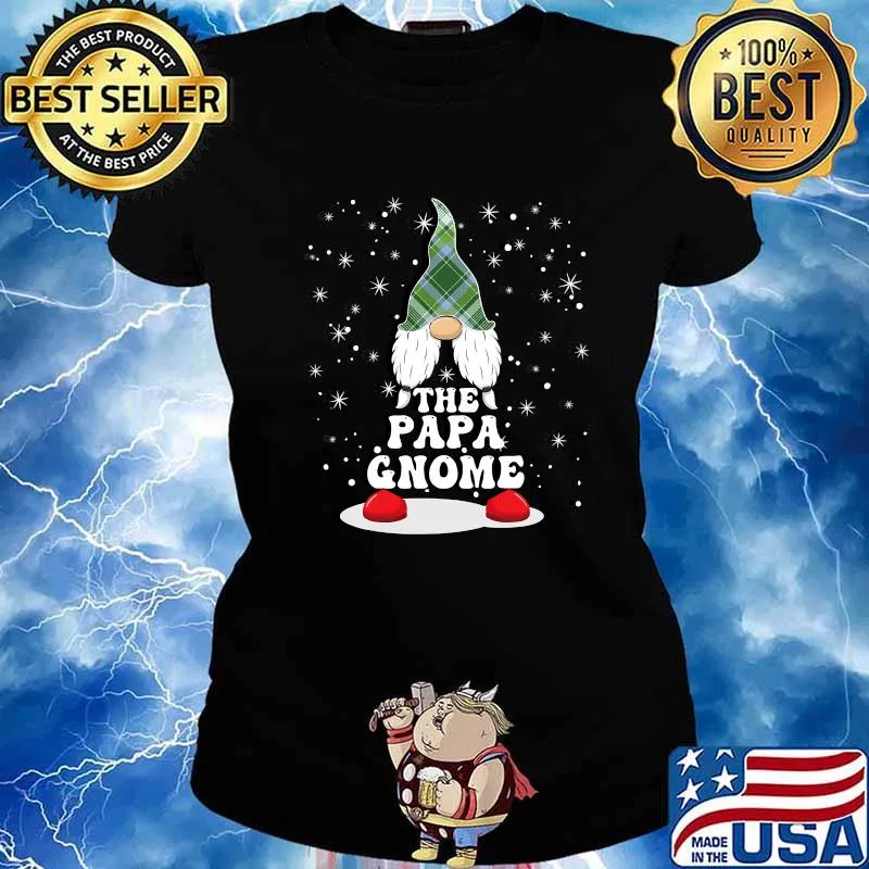 The Papa Gnome Buffalo Plaid Matching Christmas Shirt Ladies tee