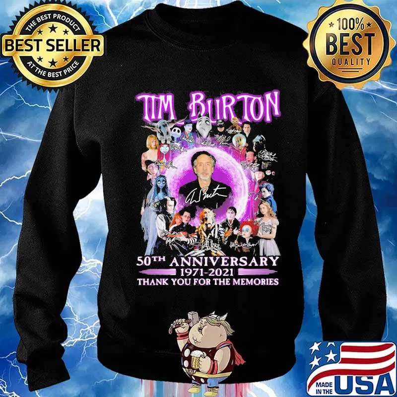 Tim burton 50th anniversary 1971 2021 thank you for the memories signatures s Sweater