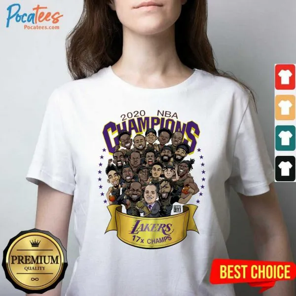 Top Good 2020 Nba Champions Los Angeles Lakers 17 Champs Cartoon Shirt - Image 3