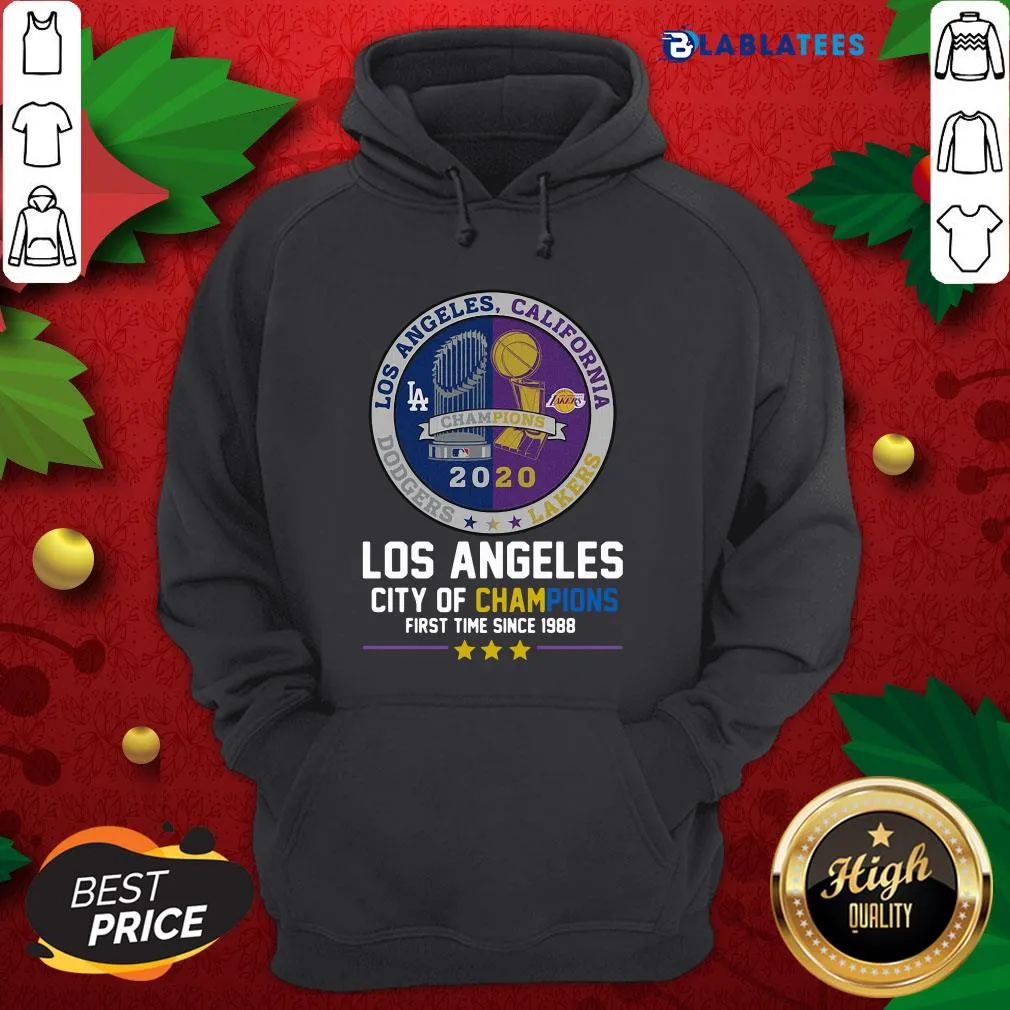 Top Los Angeles Dodgers And Los Angeles Lakers California City Of Champions First Time Since 1988 Shirt - Image 2
