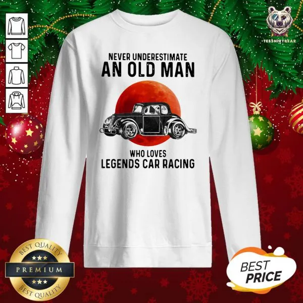 Top Never Underestimate An Old Man Who Loves Legends Car Racing Moon Blood Shirt - Image 4