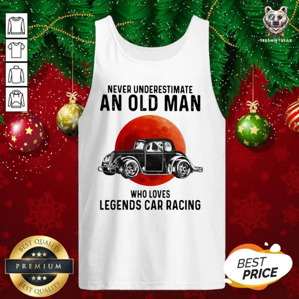 Top Never Underestimate An Old Man Who Loves Legends Car Racing Moon Blood Shirt - Image 3