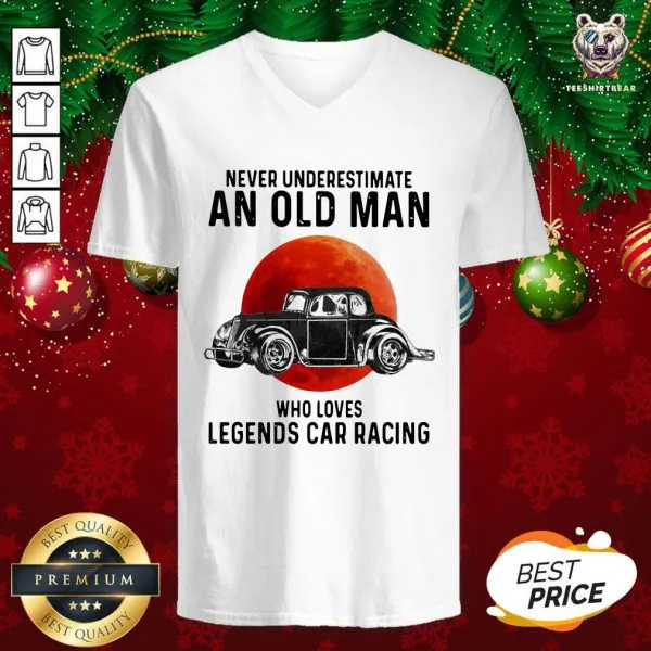 Top Never Underestimate An Old Man Who Loves Legends Car Racing Moon Blood Shirt - Image 2