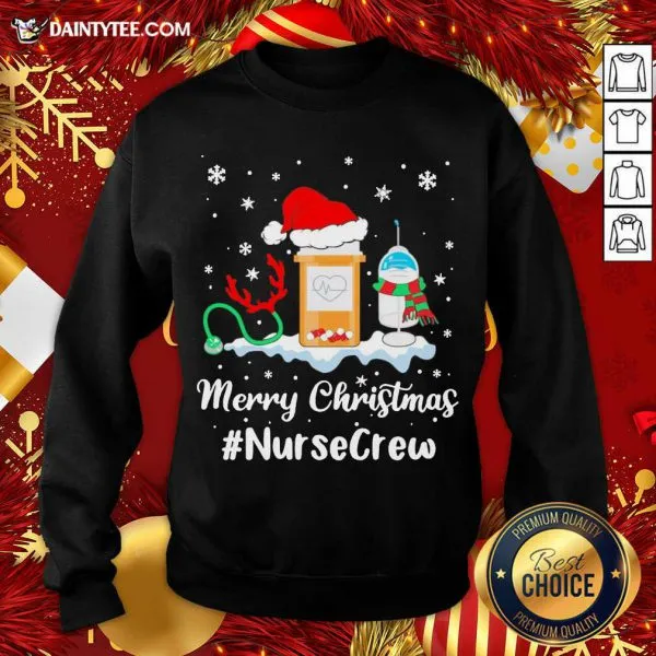 Top Nurse Santa Vaccine Merry Christmas Nurse Crew Shirt - Image 2