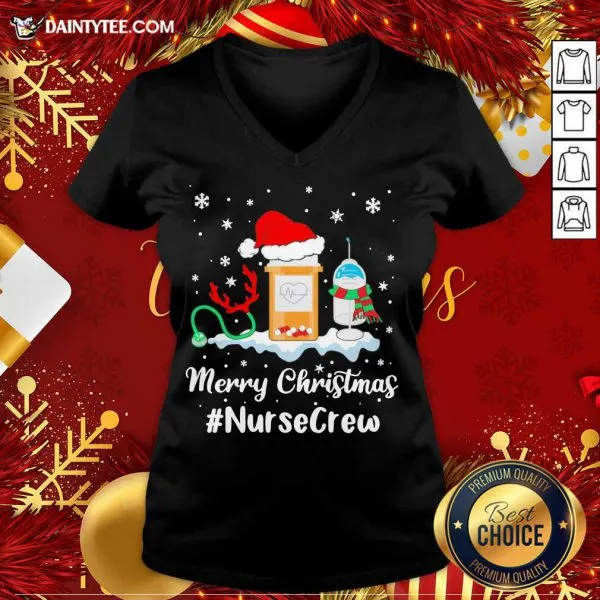 Top Nurse Santa Vaccine Merry Christmas Nurse Crew Shirt - Image 4
