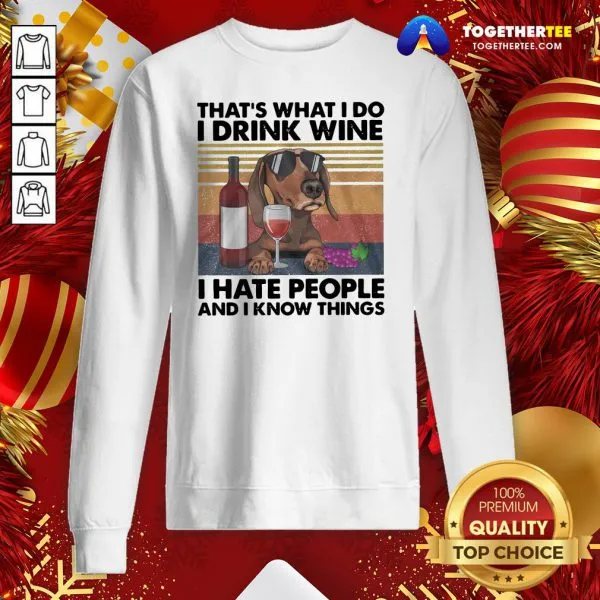 Top Thats What I Do I Drink Wine I Hate People Shirt - Image 4
