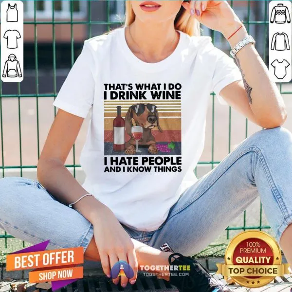 Top Thats What I Do I Drink Wine I Hate People Shirt - Image 2