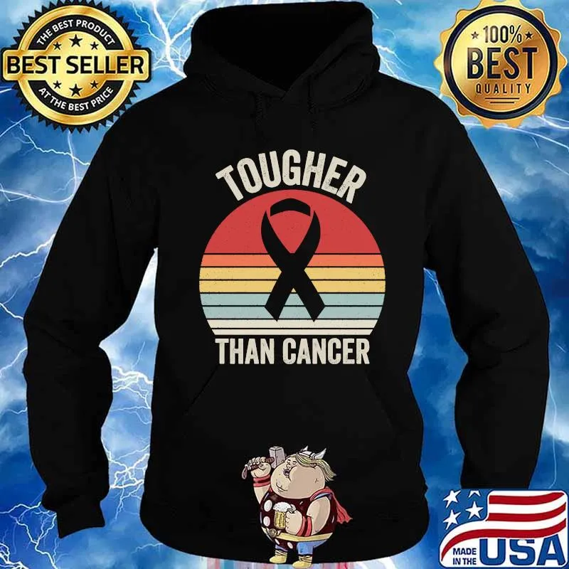 Tougher Than Cancer Ribbon Breast Cancer Awareness Vintage Retro Shirt Hoodie
