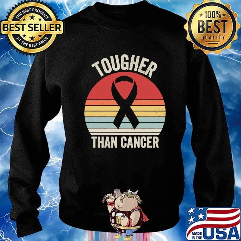 Tougher Than Cancer Ribbon Breast Cancer Awareness Vintage Retro Shirt Sweater
