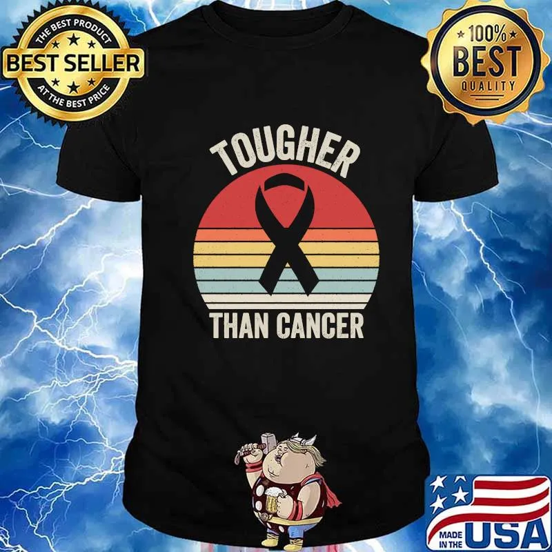 Tougher Than Cancer Ribbon Breast Cancer Awareness Vintage Retro Shirt