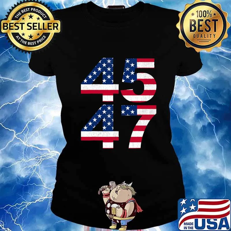 Trump 45 47 2024 president vintage american flag s Ladies tee