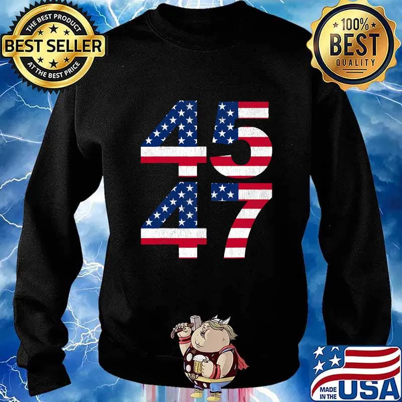 Trump 45 47 2024 president vintage american flag s Sweater