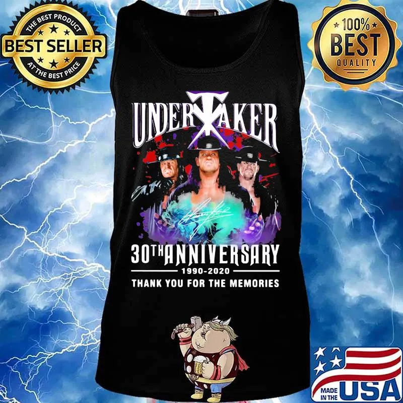 Undertaker30th Anniversary 1990 2020 Thank You For The Memories Signature Shirt Tank top