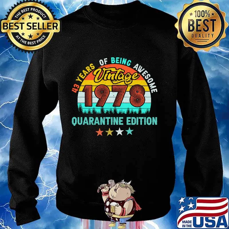 Vintage 1978 43th Birthday Quarantine Edition 43 Years Old Shirt Sweater