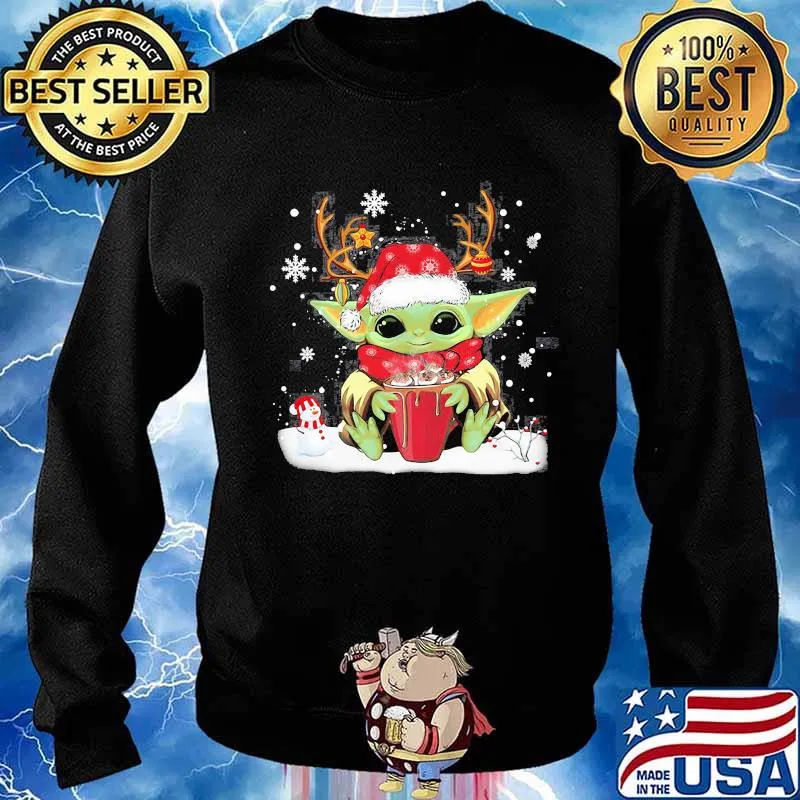Yoda Baby Reindeer Merry Christmas Shirt Sweater