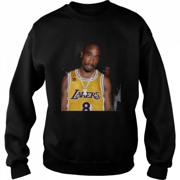 08 Rapper Tupac Shakur Los Angeles Lakers shirt - Image 4